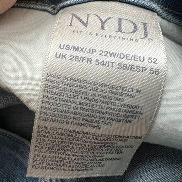 NYDJ Marilyn Straight Ankle Jeans Plus Size 22W Easley Light Wash High Rise NWT - Picture 9 of 9